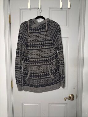 Koto Urban Outfitters Men’s S Geometric Cotton Knit Hooded Sweater Boho